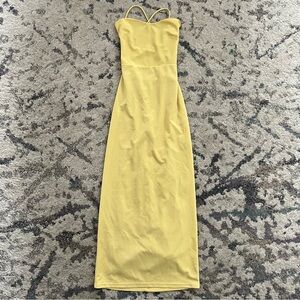 Hello Molly Yellow Corset Back Maxi Dress